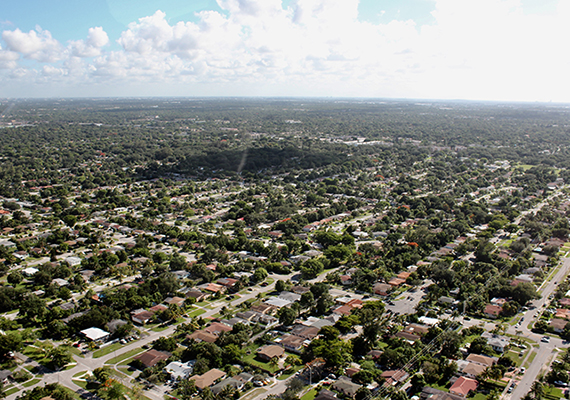 Aerial view of Miami-Dade