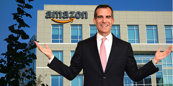 Eric Garcetti, Amazon corporate headquarters (Getty Images)