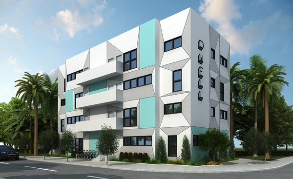 Fausto Commercial Realty plans to build Dwell, a 22-unit apartment building with a co-working space, at 475 Southwest 7th Street.