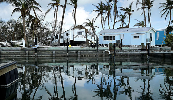 Homes flooded by Hurricane Irma on Big Pine Key, Florida (Credit: Getty Images)