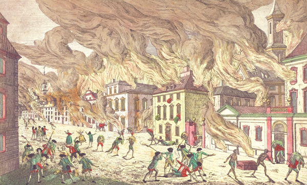 A depiction of the Great Fire of New York