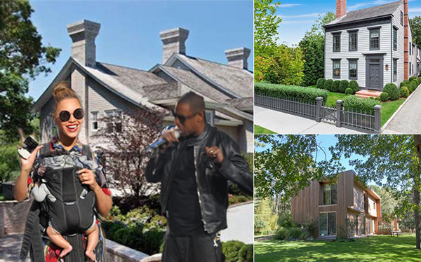 From clockwise left: Beyoncé and Jay Z picked up a Georgica Pond mansion, 245 Main Street in Sag Harbor and 107 Swamp Road in East Hampton.