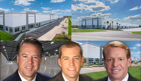 Lake Worth industrial buildings. From Left: Jeff Kelly, Kirk Nelson, Robert Smith (Credit: CBRE)