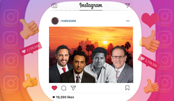 From left: Mauricio Umansky, Behzad Souferian, Jay Luchs, Carl Mühlstein (Credit: the Agency, JLL, LinkedIn. Photo illustration by Jhila Farzaneh for The Real Deal)