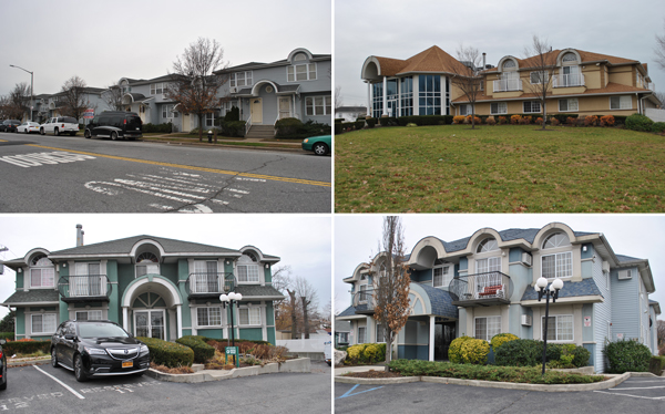 Clockwise from top left: 14606-14624 Farmers Boulevard, 177-50, 176-20, and 177-16 South Conduit Avenue (Credit: Team Preuss)
