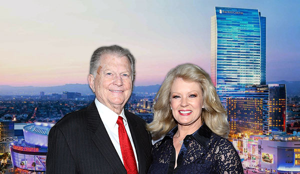 Mary Hart and Burt Sugarcane with The Ritz Carlton Residences at LA Live (Credit: Getty, Gensler)