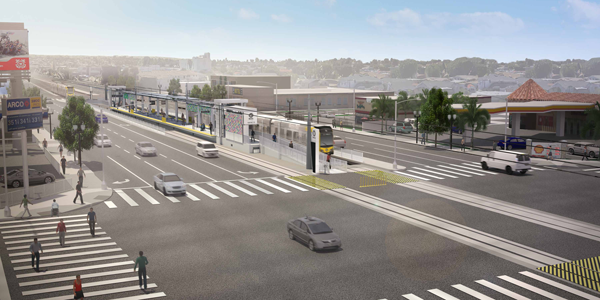 A rendering of the Crenshaw/LAX project (credit: Metro)