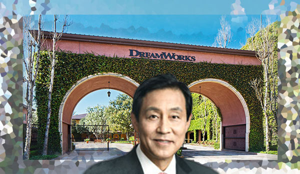 Kim Jung-tai and DreamWorks Animation's headquarters at 1000 Flower Street (Credit: Griffin Capital, Hana Financial Group)