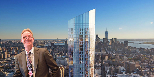 Ian Bruce Eichner and a rendering of Madison Square Park Tower