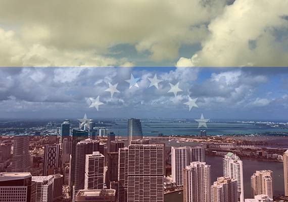 Miami and the Venezuelan flag