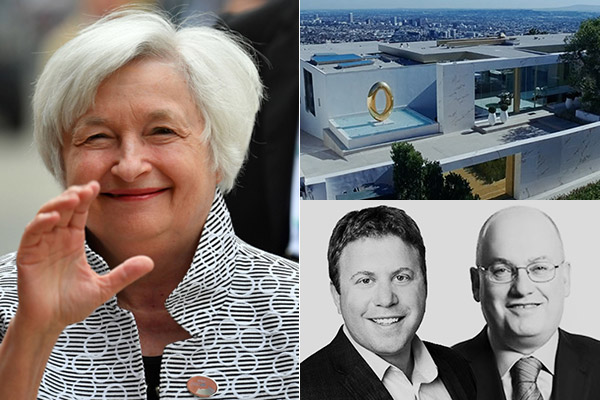 Clockwise from left: Janet Yellen, Nile Niami’s “Opus," Ray Sturm and Steve Cohen