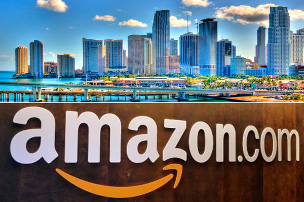 From top: Miami skyline, Amazon offices.