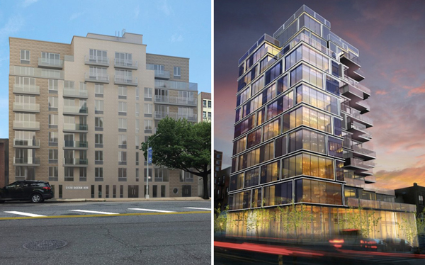 From left: Renderings of 2128 Ocean Avenue and Brookland Capital's 4th Avenue Condos