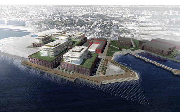 Rendering of scrapped Est4teFour project on Red Hook site now owned by Sitex (Credit: NBBJ)