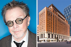 <em>From left: ASCAP President Paul Williams and 250 West 57th Street</em>