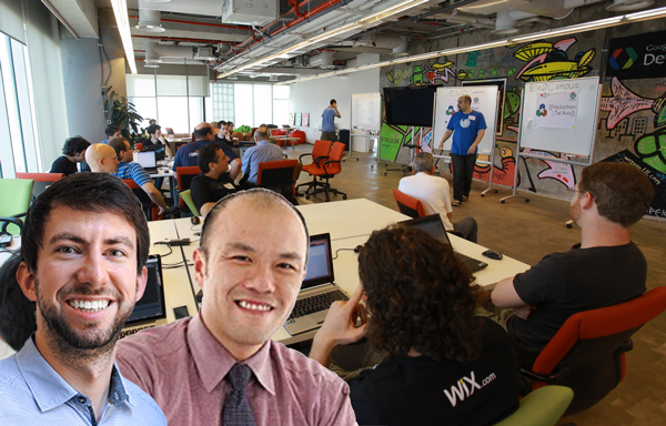 From left: Brad Hargreaves, Carl Hum and a Hackathon