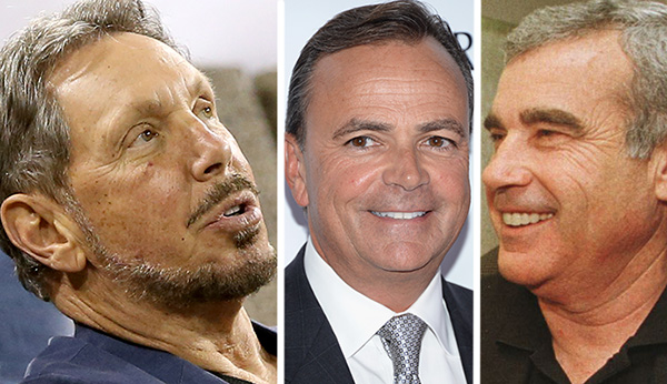 From left: Larry Ellison, Rick Caruso and Edward Roski Jr. (Credit: Getty Images)