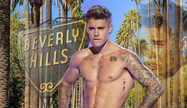 Justin Bieber in Beverly Hills (Credit: beverlyhills.org, Getty Images)