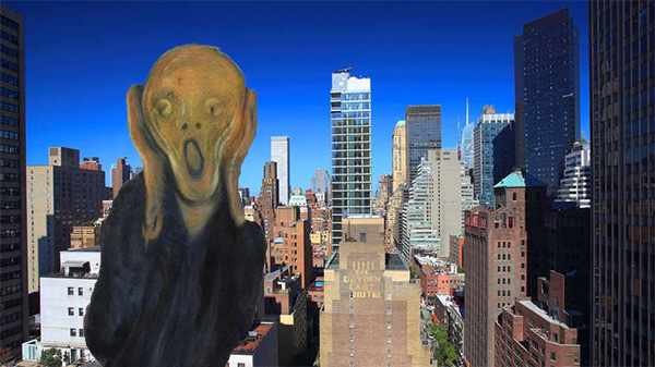"The Scream" and 200 East 39th Street (credit: Edvard Munch and CityRealty)