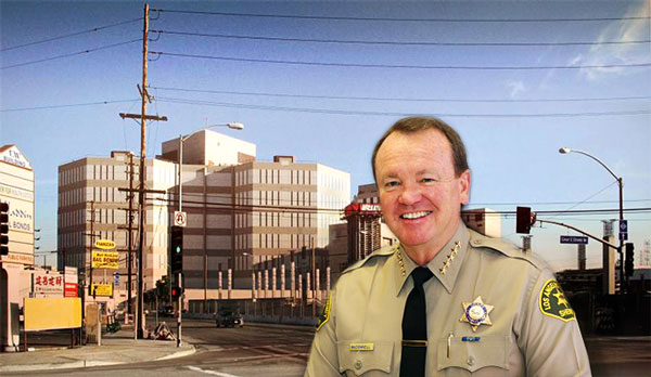 Men’s Central Jail at 441 Bauchet Street and Sheriff Jim McDonnell (Credit: Wikimedia Commons)