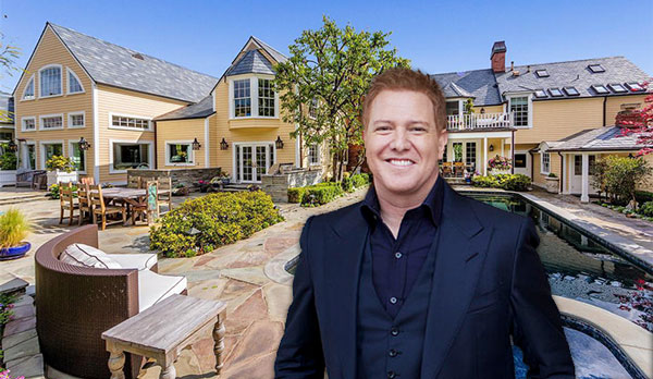 Ryan Kavanaugh and the property at 137 North Woodburn Drive in Brentwood (Credit: MLS, Redfin)