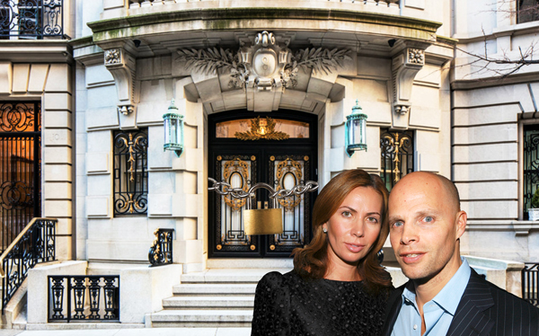 Inga and Keith Rubenstein and their townhouse at 8 East 62nd Street (Credit: Getty Images and Zillow)