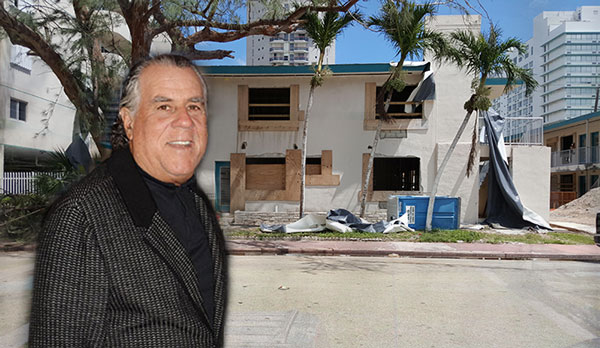 Alan Lieberman with the property at 6755 Harding Avenue in Miami Beach (Credit: Getty Images)