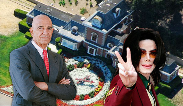 Neverland Ranch. From left: Tom Barrack, Michael Jackson (Credit: Getty Images, Wikimedia Commons)