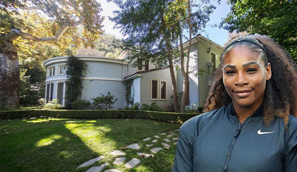 Serena Williams and the property at 1201 Stone Canyon Road (Credit: Getty, Redfin, MLS)