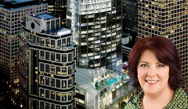 The Wilshire Grand Center and Petra Durnin of CBRE (Credit: The Wilshire Grand, CBRE)