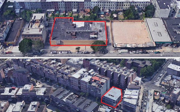 From top: 21-30 44th Drive in Queens and 242 Wallabout Street in Brooklyn (Credit: Google Maps)