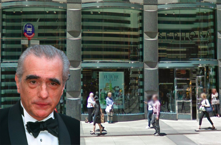 Martin Scorsese and 750 Lexington Avenue (Credit: Google Maps and Rita Molnár)