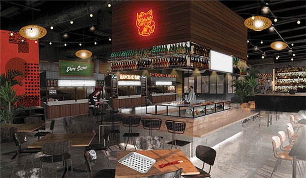 Rendering of 1-800-LUCKY, Wynwood’s First Indoor Asian Marketplace