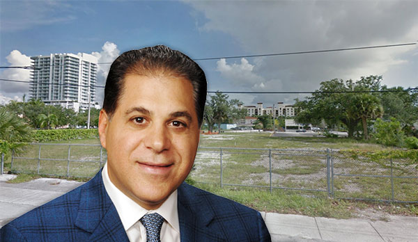 Art Falcone and the development site at 405 Northeast 2nd Street in Fort Lauderdale (Credit: Google Maps, Miami Worldcenter)