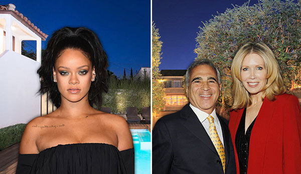 From left: Rihanna, Alan and Susan Casden (Credit: Getty Images)