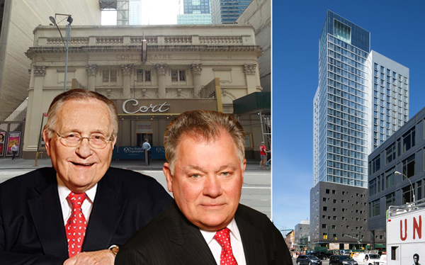 From left: Philip Smith, Robert Wankel (credit: Getty Images), Cort Theatre and the Hotel Riu Plaza New York Times Square