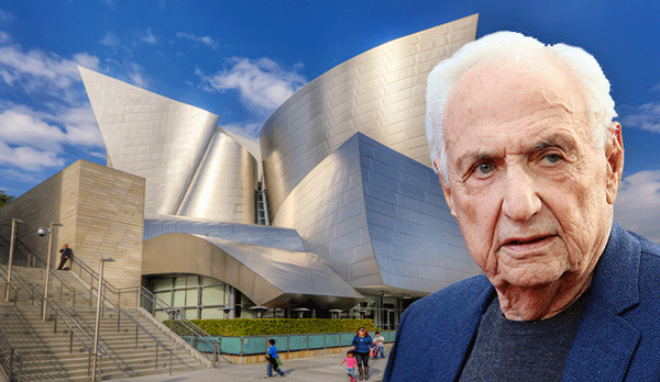 Architect Frank Gehry and the iconic Walt Disney Concert Hall (Credit: Getty Images)