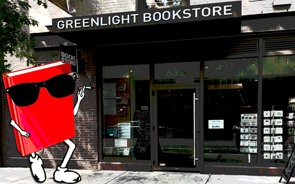Greenlight Bookstore at 686 Fulton Street in Brooklyn (Credit: Greenlight Bookstore, Illustration by Lexi Pilgrim for The Real Deal)