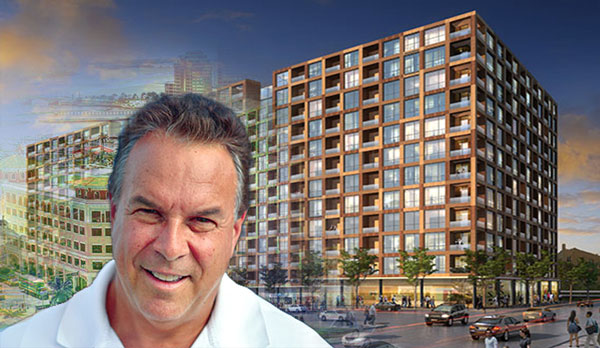 Jeff Greene and rendering of the Banyan Boulevard apartment building