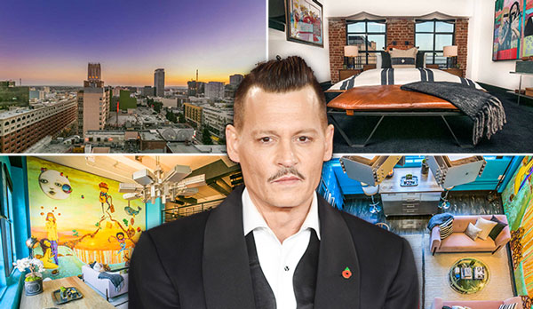 Johnny Depp and his Eastern Columbia Art Deco penthouse (Credit: The Agency, Getty Images)