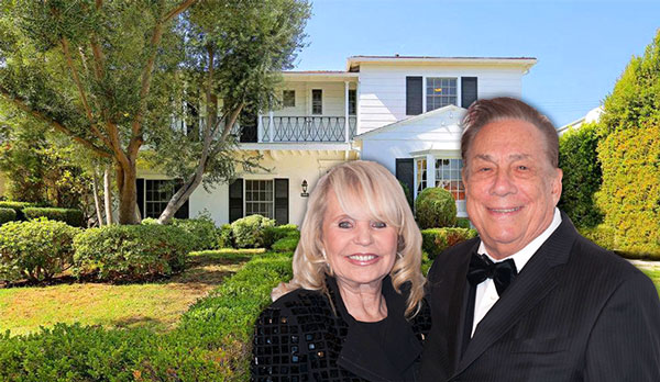 ART: Shelly and Donald Sterling with their home on 223 South Roxbury Drive in Beverly Hills (Credit: MLS, Getty Images)