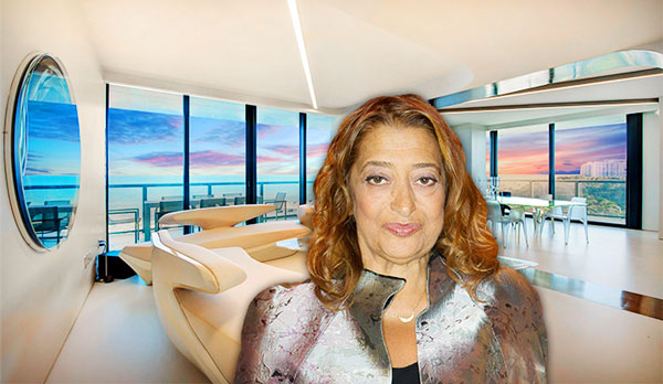 The late architect Zaha Hadid and her South Beach condo (Credit: Zignavisual, Getty Images)
