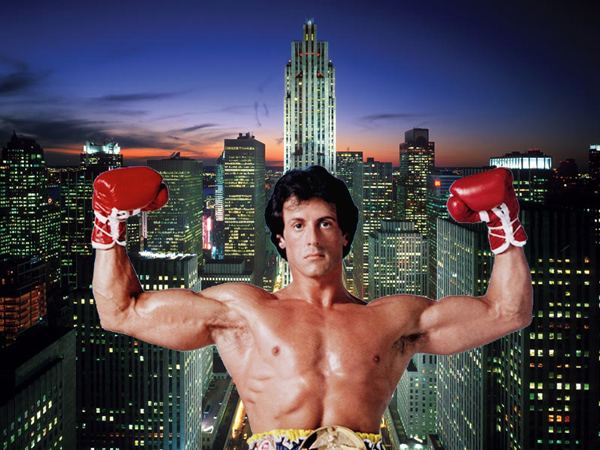 30 Rockefeller Plaza and Rocky Balboa (Credit: Tishman Speyer and United Artists)