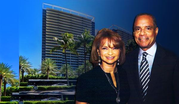 9705 Collins Avenue and Kathryn and Kenneth Chenault (Credit: Realtor.com and Gordon Parks Foundation)