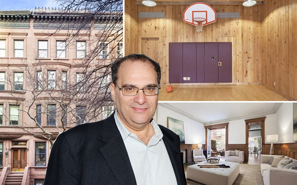 Bob Weinstein and the townhouse at 39 West 70th Street (Credit: Getty Images and Corcoran)