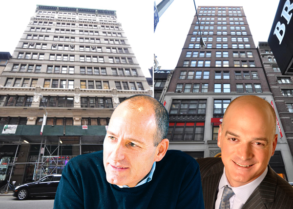 From left: Christopher Schlank and Nicholas Bienstock with 31 West 27th Street and 19 West 44th Street