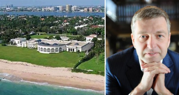 Dmitry Rybolovlev (Credit: Francknataf) and the oceanfront estate in Palm Beach that President Donald Trump once owned (Credit: RobertStevens.com)