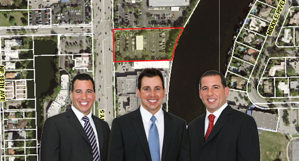 1300 North Federal Highway and Robert, Michael Jr. and Domenic Grieco (Credit: Broward and Griecocollisionri.com)