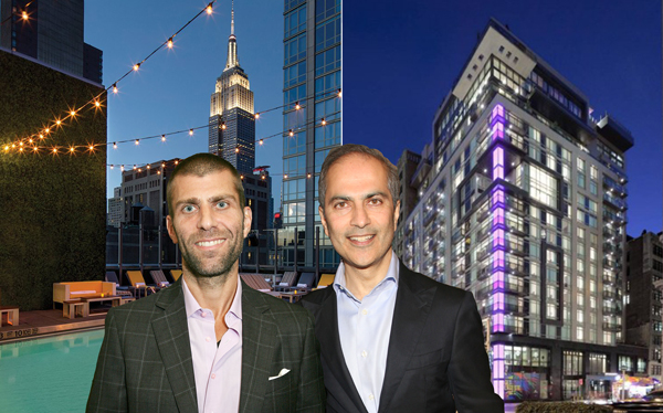 From left: The Gansevoort Park Avenue, Michael Achenbaum and Mahmood Khimji (Credit: Gansevoort and Getty Images)