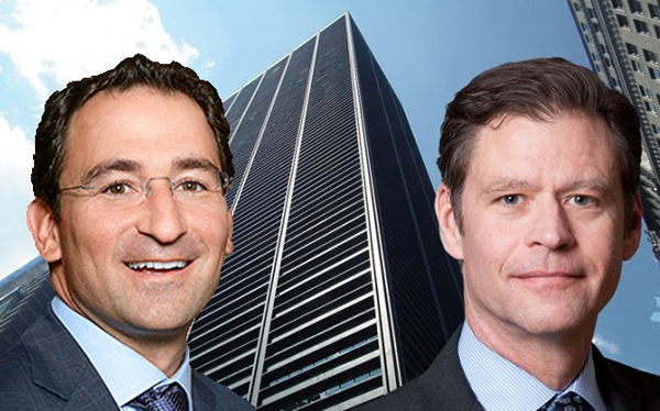 From left: Blackstone's Jonathan Gray, One Liberty Plaza and Brookfield's Ric Clark